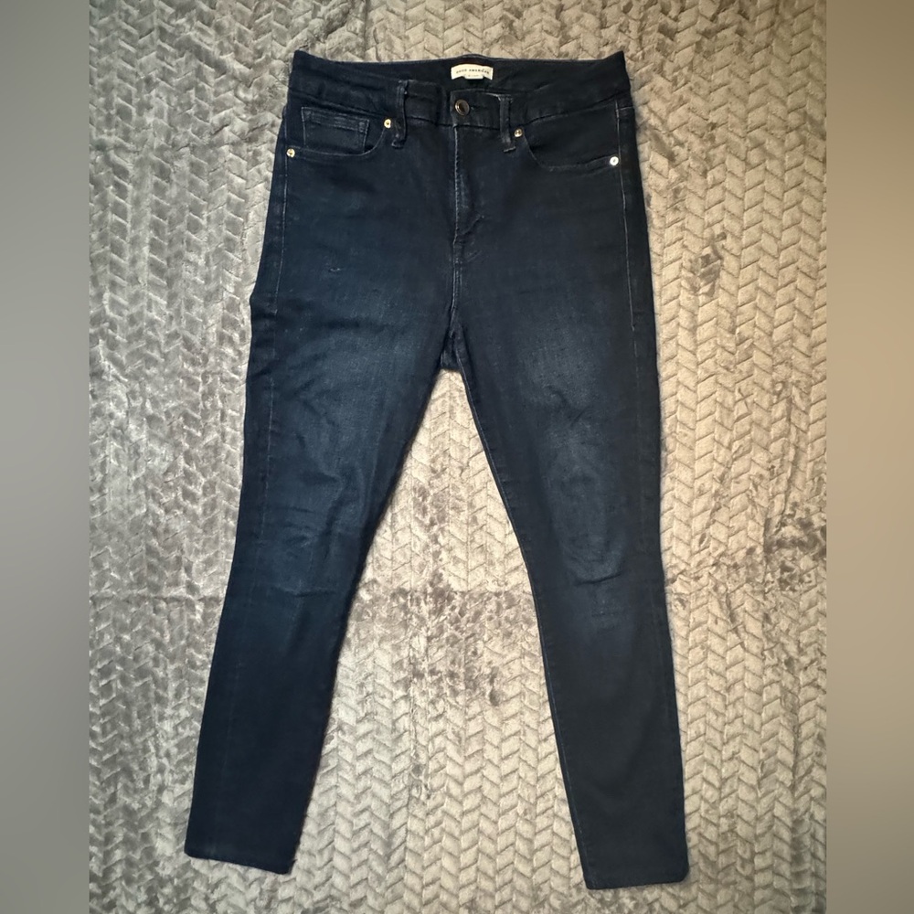 Good American Denim Jeans 8/29 Skinny Dark Blue  5 Pocket Style High Rise
